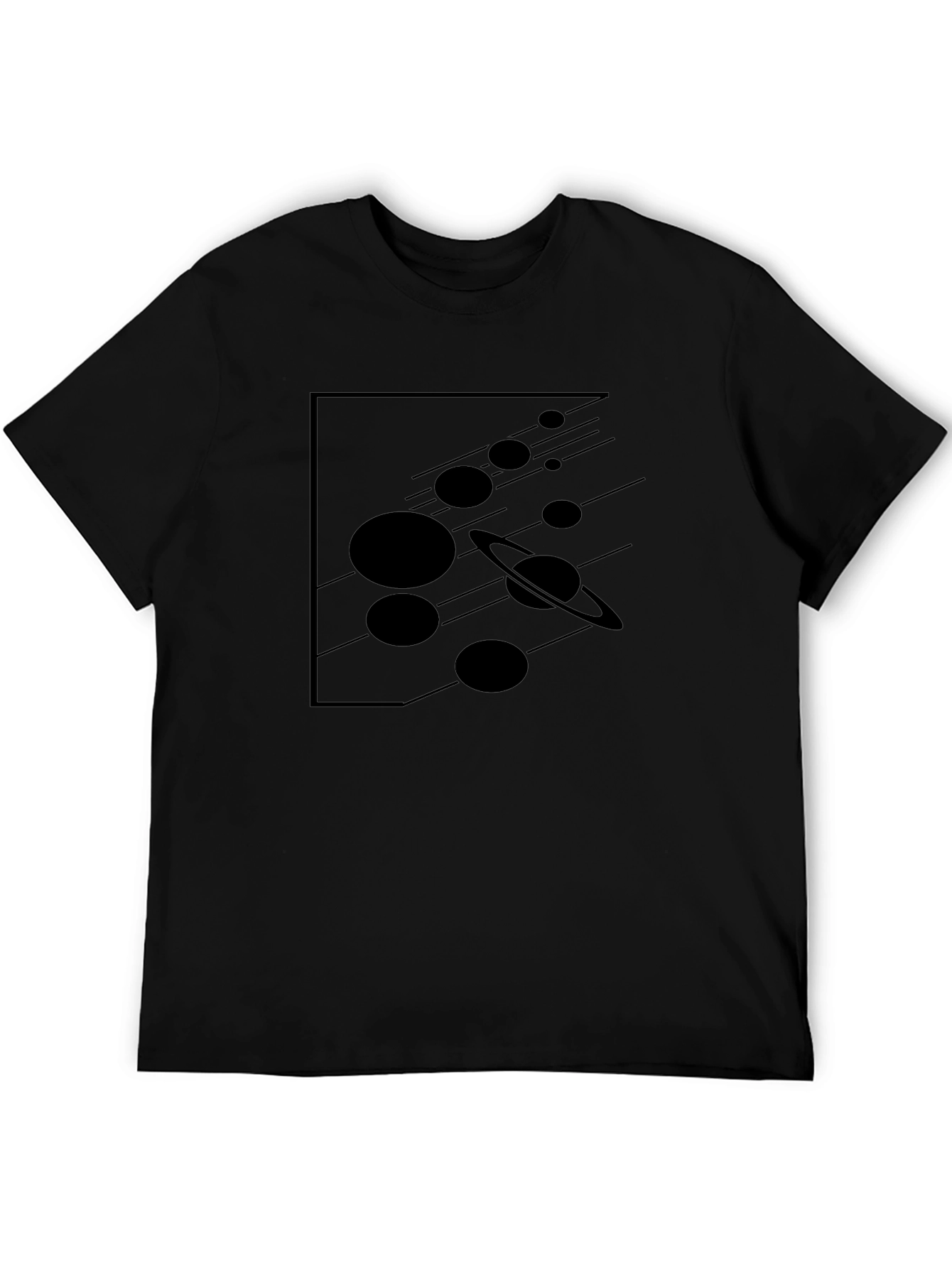 Space Planets Graphic Black T-Shirt