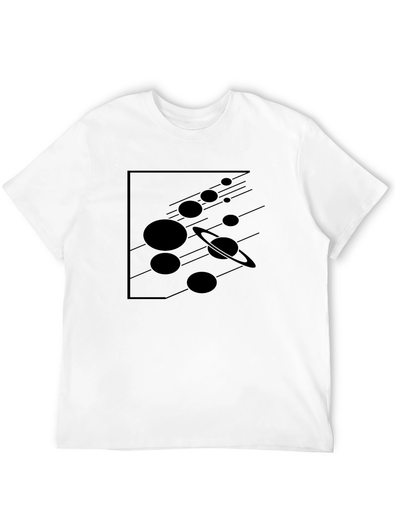 Space Planets Graphic Black T-Shirt
