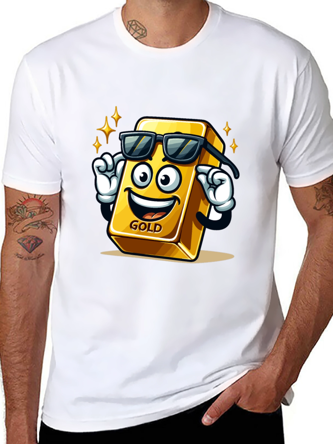 Cool Gold Bar Graphic T-Shirt
