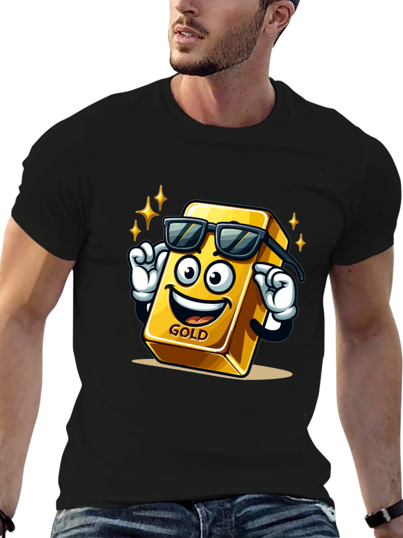 Cool Gold Bar Graphic T-Shirt