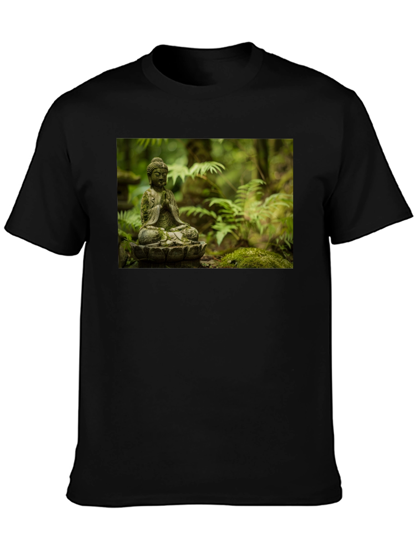 Buddha Statue Graphic Black T-Shirt