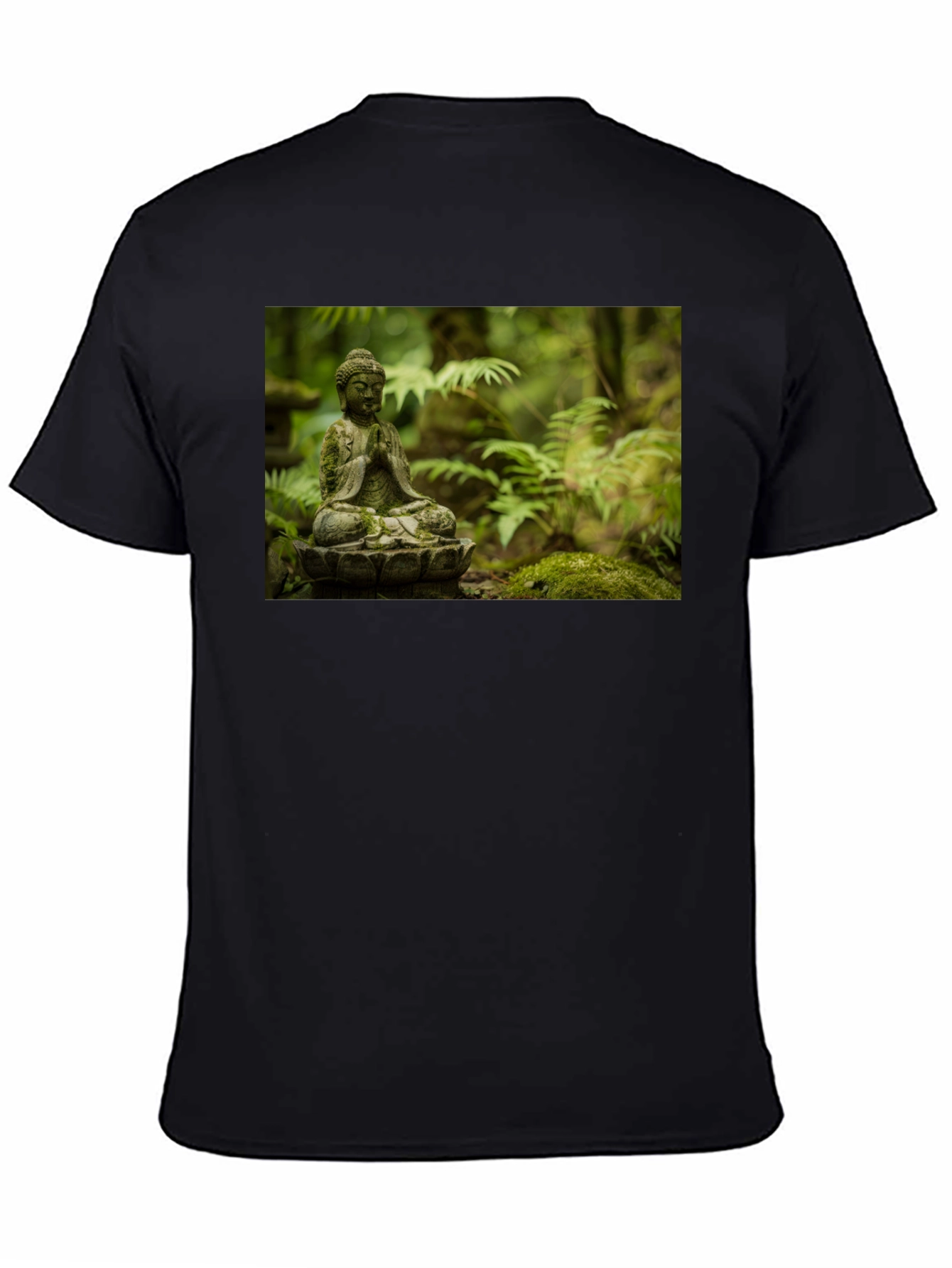 Buddha Statue Graphic Black T-Shirt