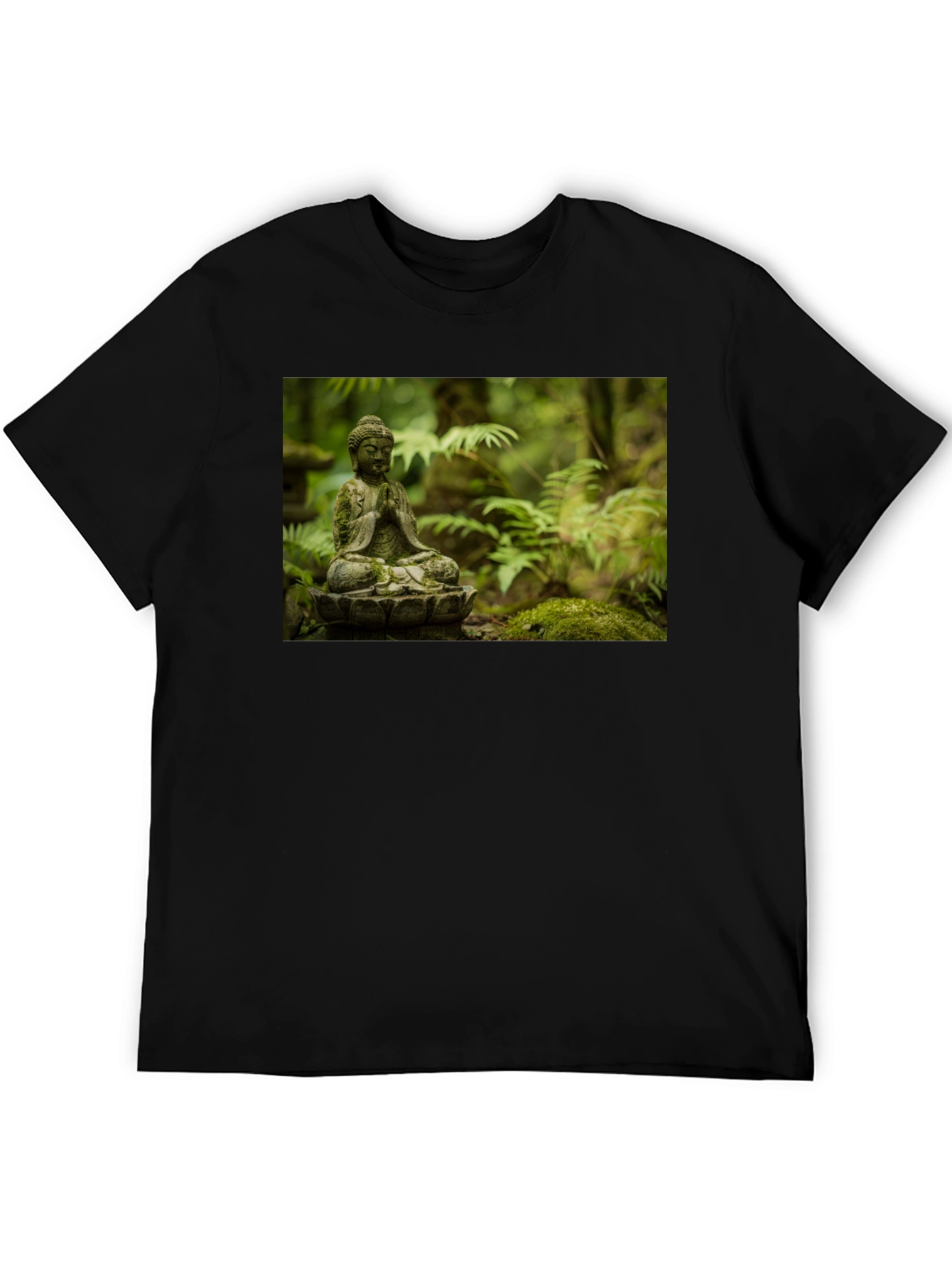 Buddha Statue Graphic Black T-Shirt