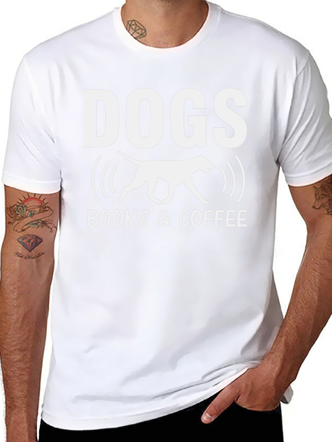 Dogs Books & Coffee Graphic Tee