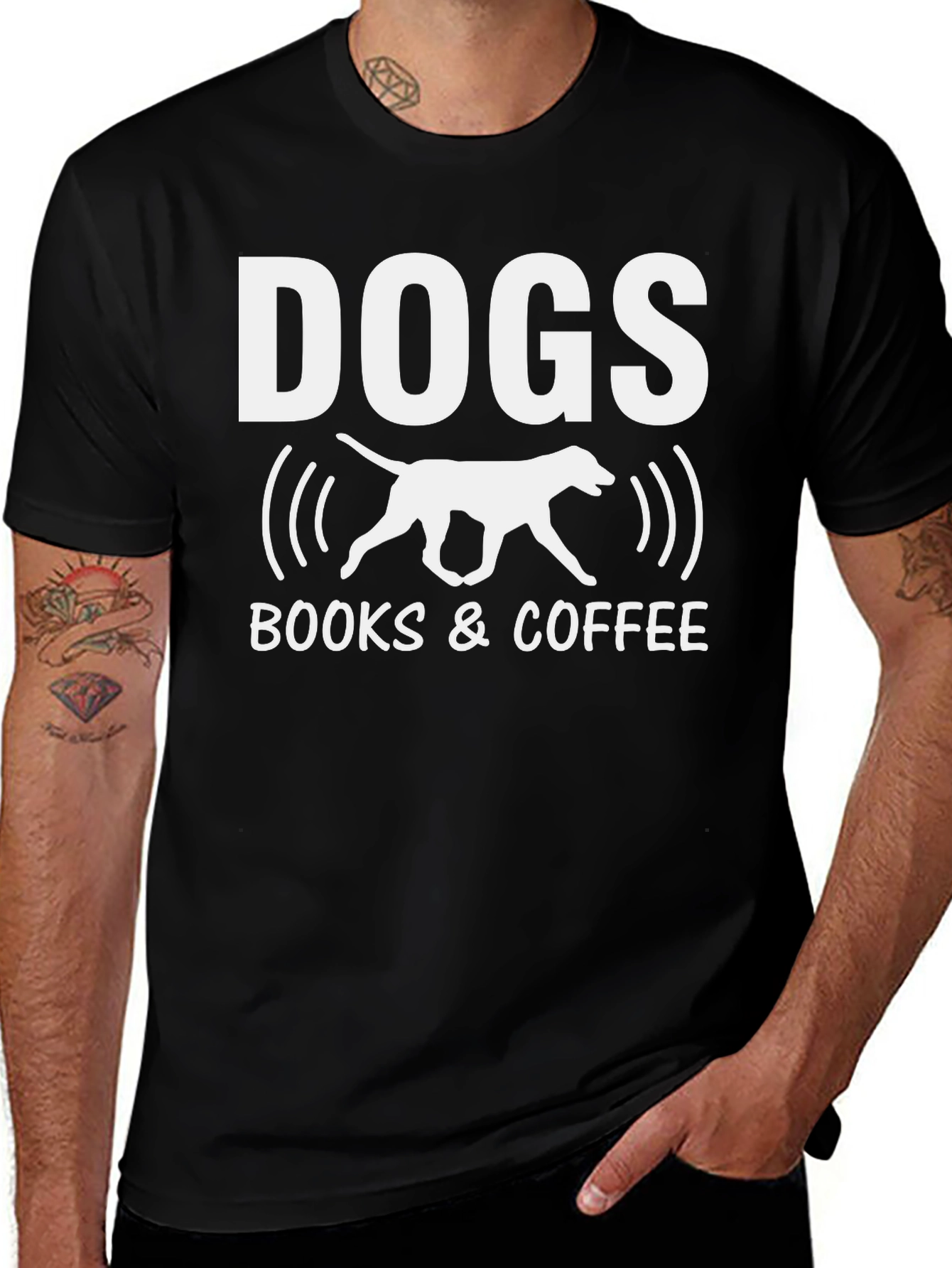 Dogs Books & Coffee Graphic Tee