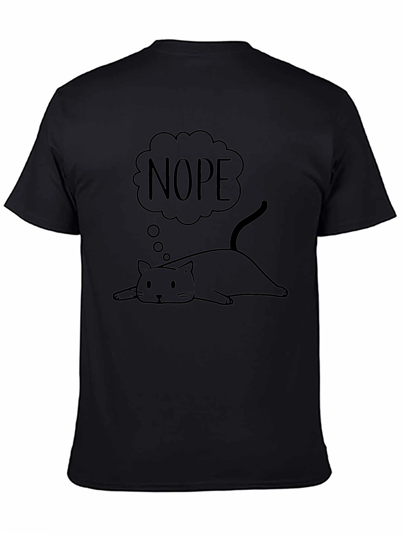 Nope Lazy Cat Graphic T-Shirt