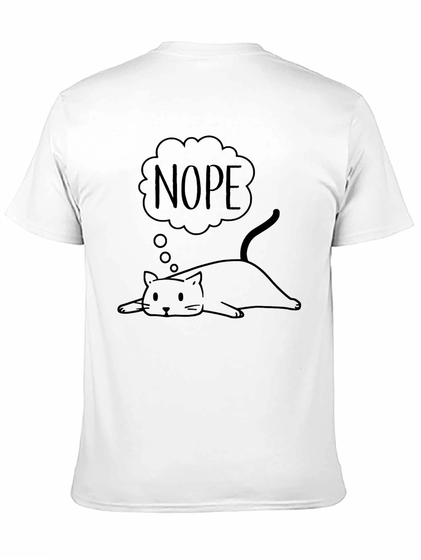 Nope Lazy Cat Graphic T-Shirt