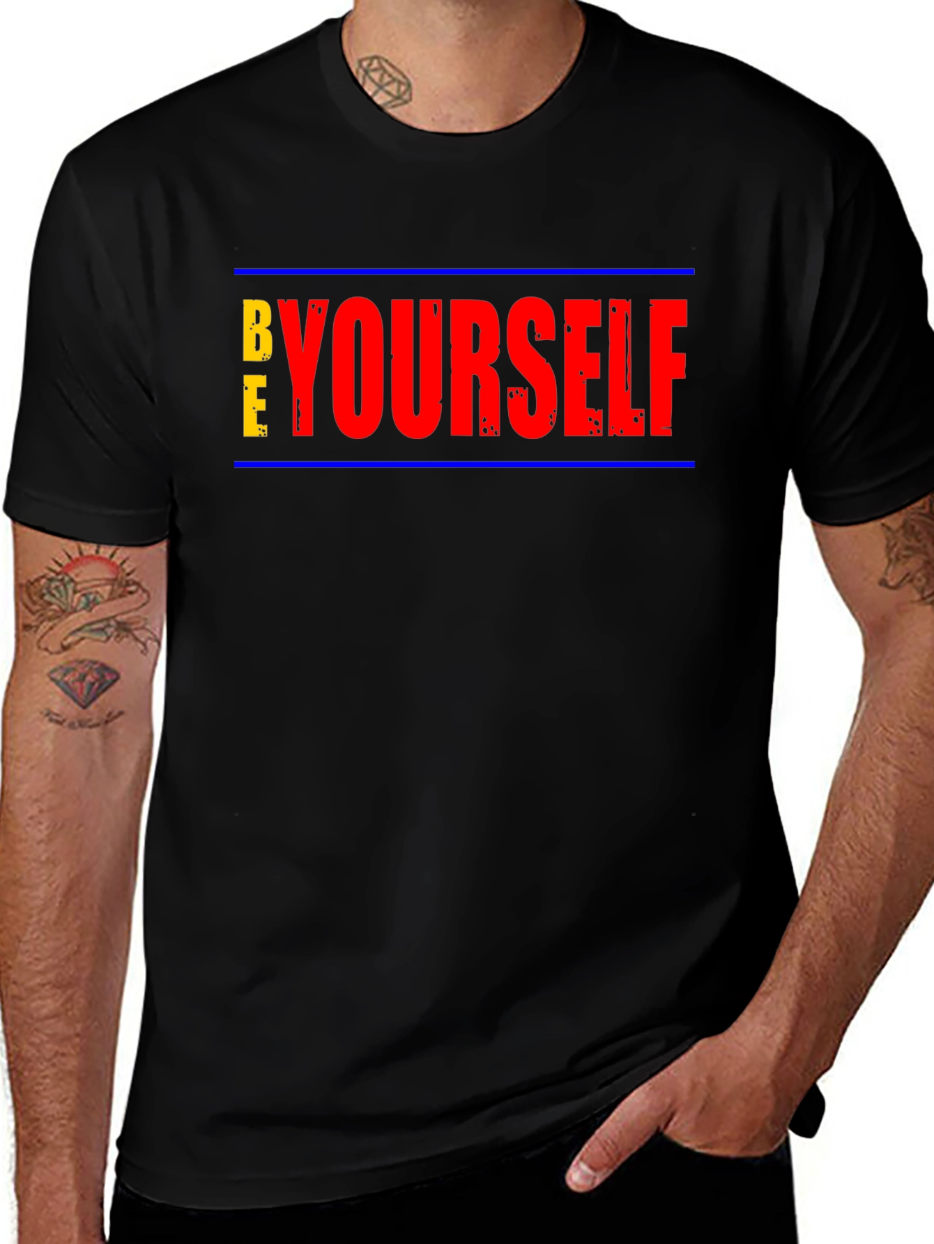 Be Yourself Graphic Tee - Trendy Black T-Shirt