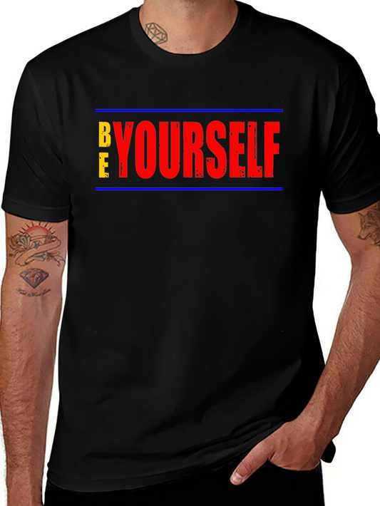 Be Yourself Graphic Tee - Trendy Black T-Shirt