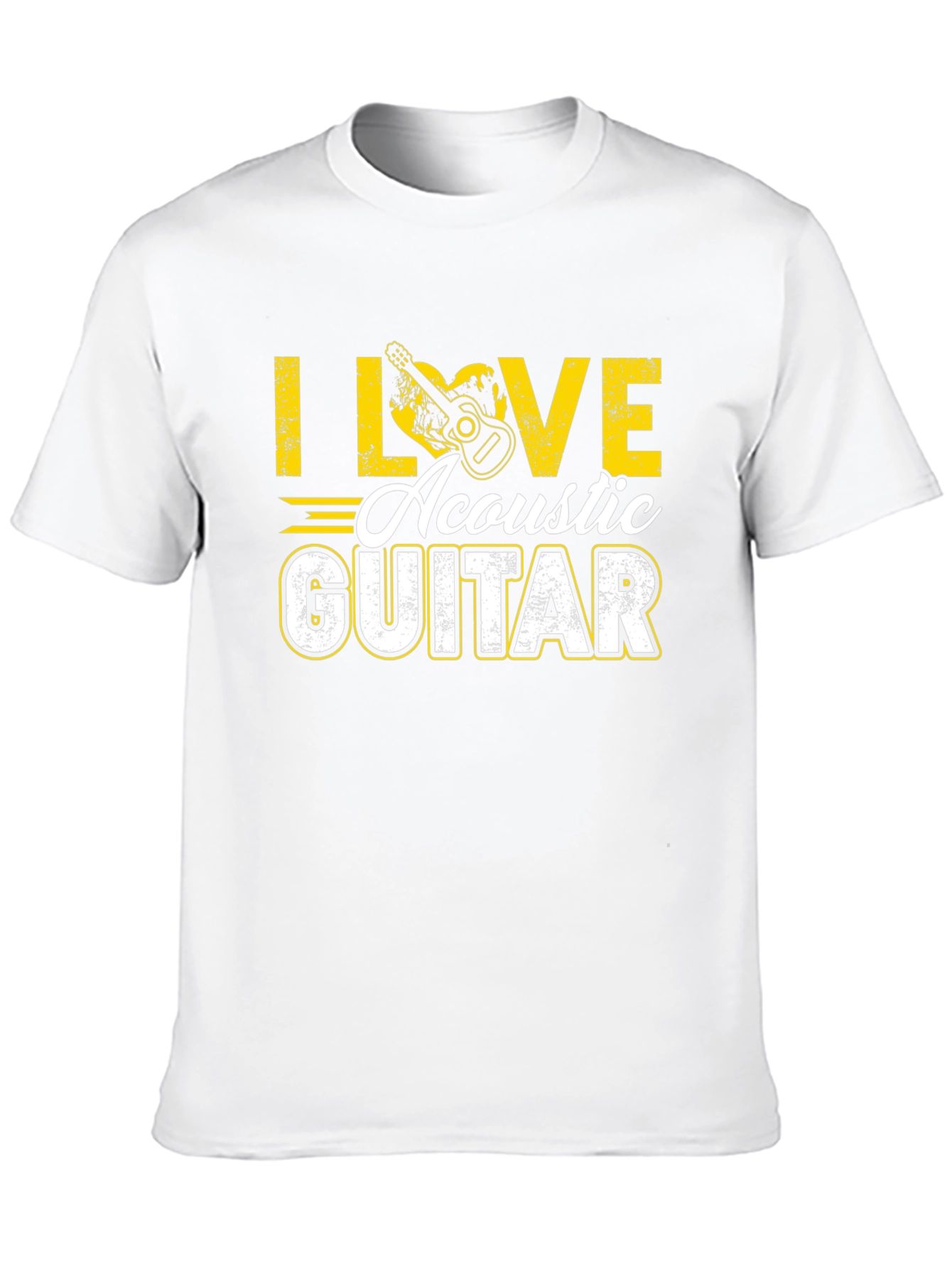 I Love Acoustic Guitar Black T-Shirt