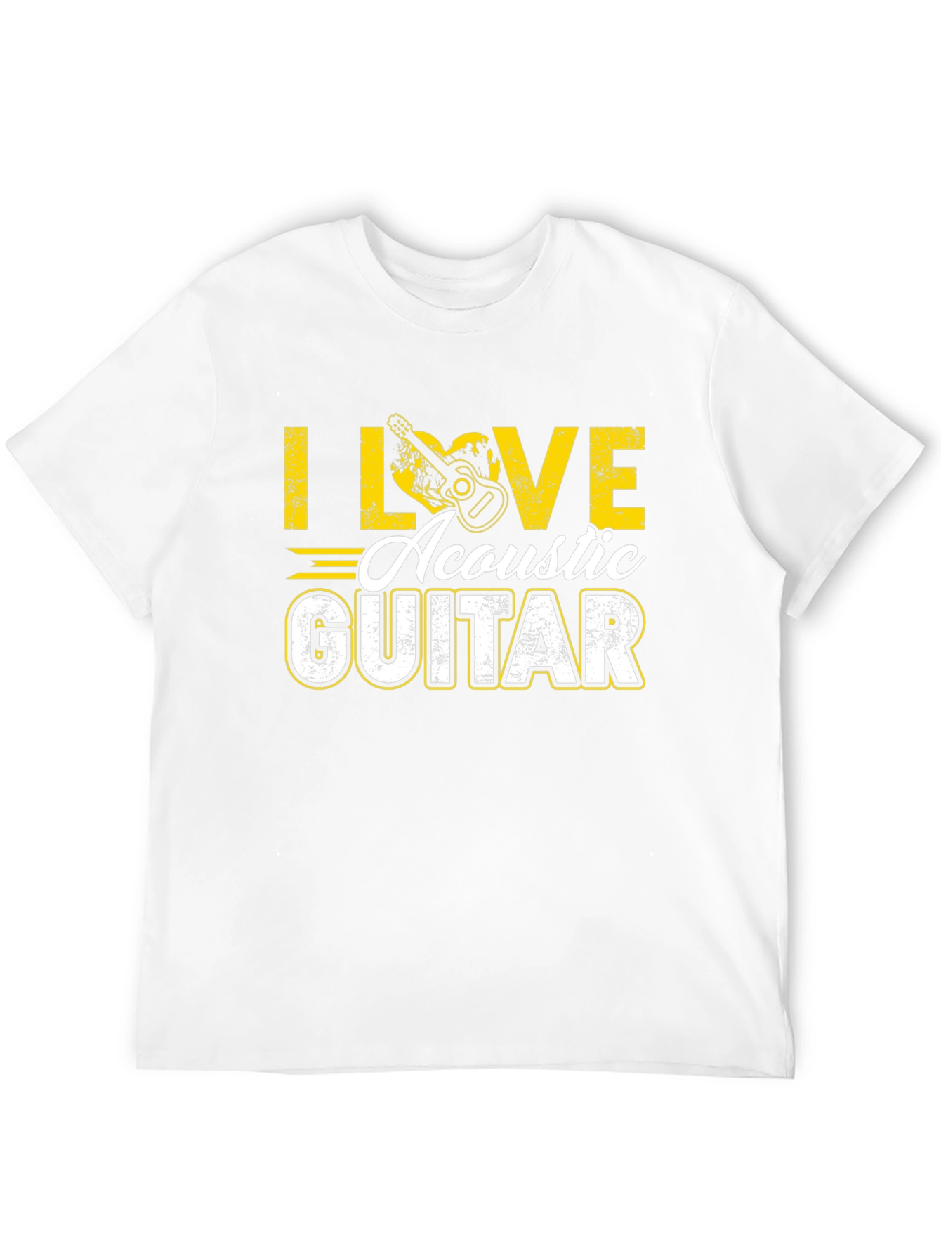 I Love Acoustic Guitar Black T-Shirt