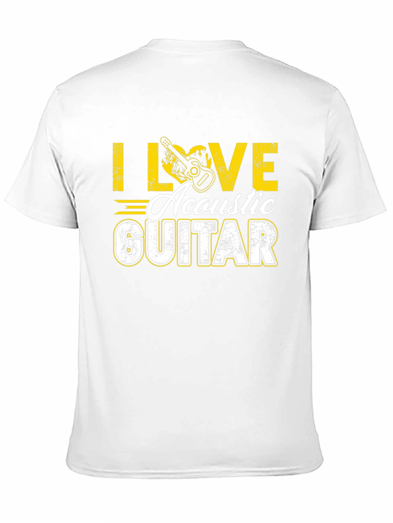 I Love Acoustic Guitar Black T-Shirt