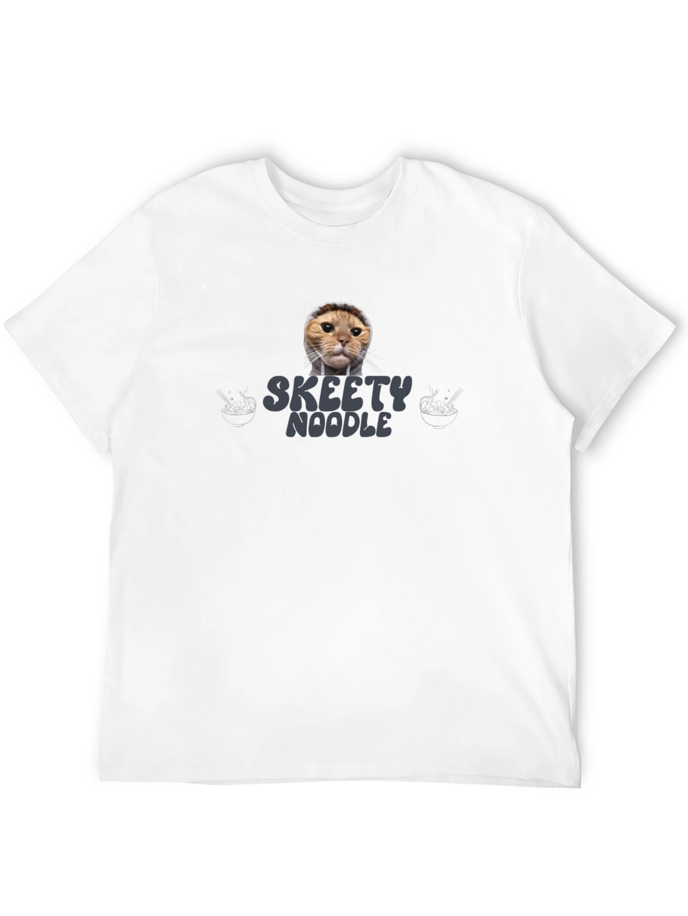 Skeety Noodle Cat Graphic T-Shirt