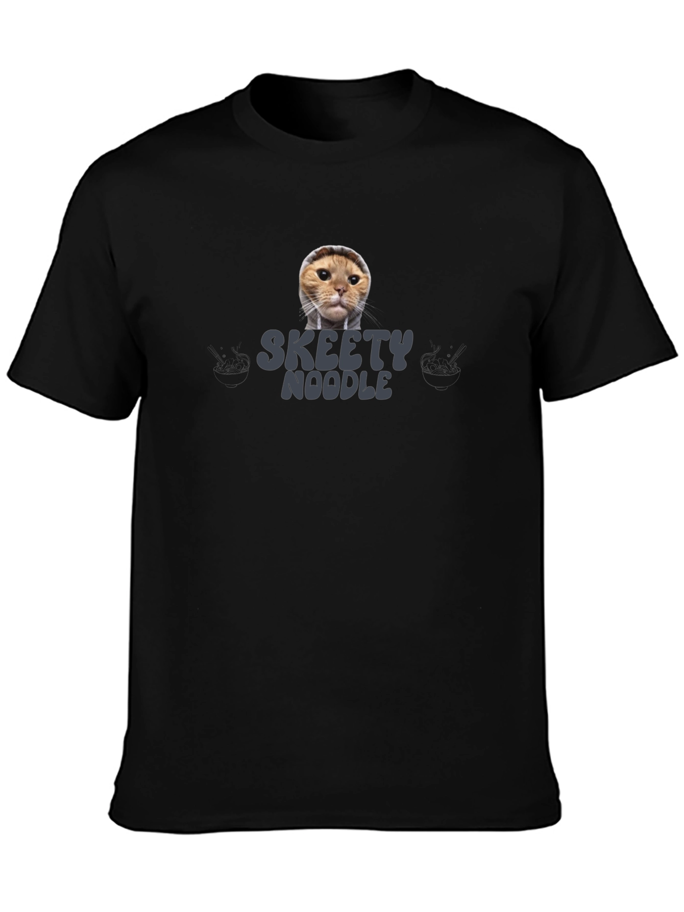 Skeety Noodle Cat Graphic T-Shirt
