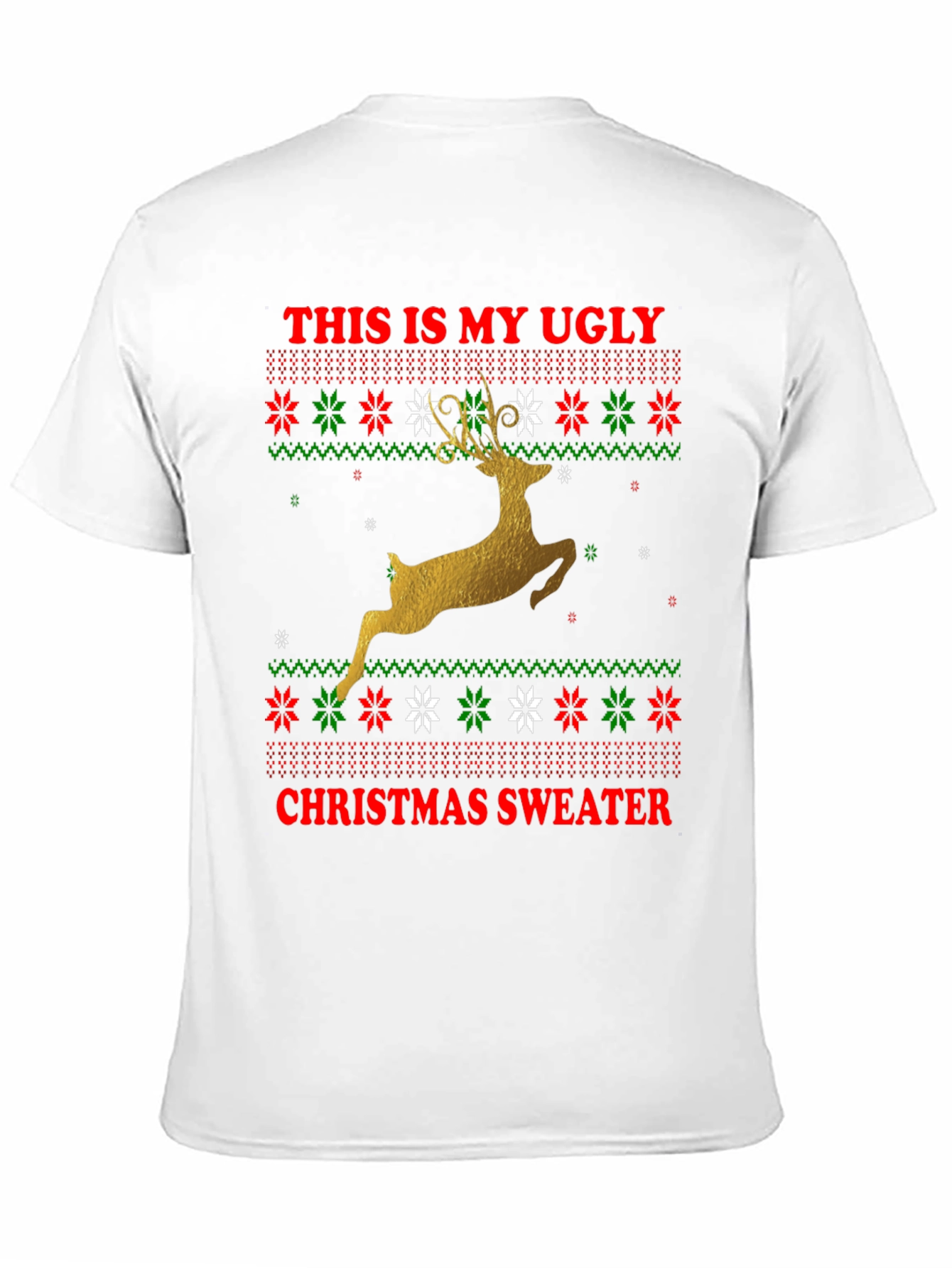 Ugly Christmas Sweater Deer Graphic Tee
