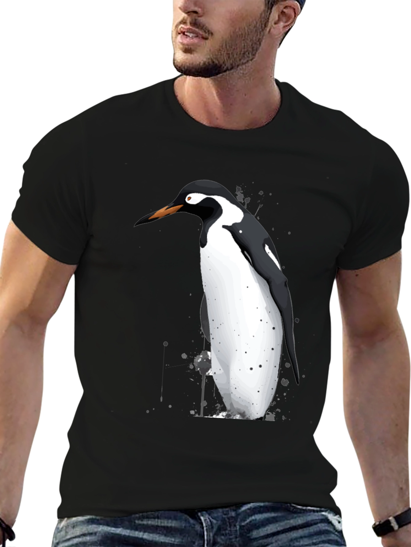 Penguin Graphic T-Shirt - Black Cotton Tee
