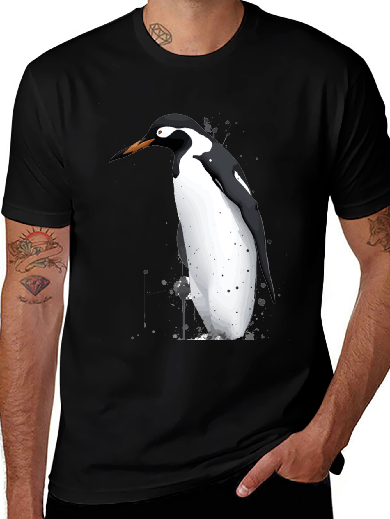 Penguin Graphic T-Shirt - Black Cotton Tee