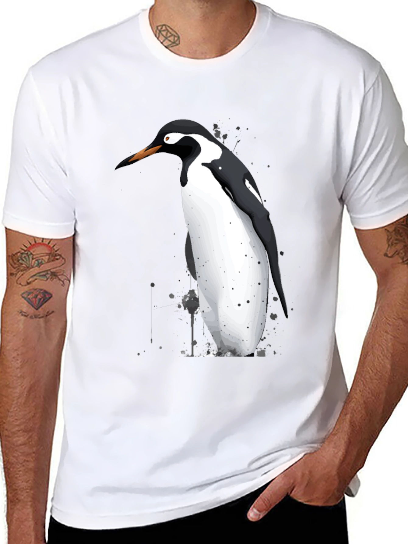 Penguin Graphic T-Shirt - Black Cotton Tee