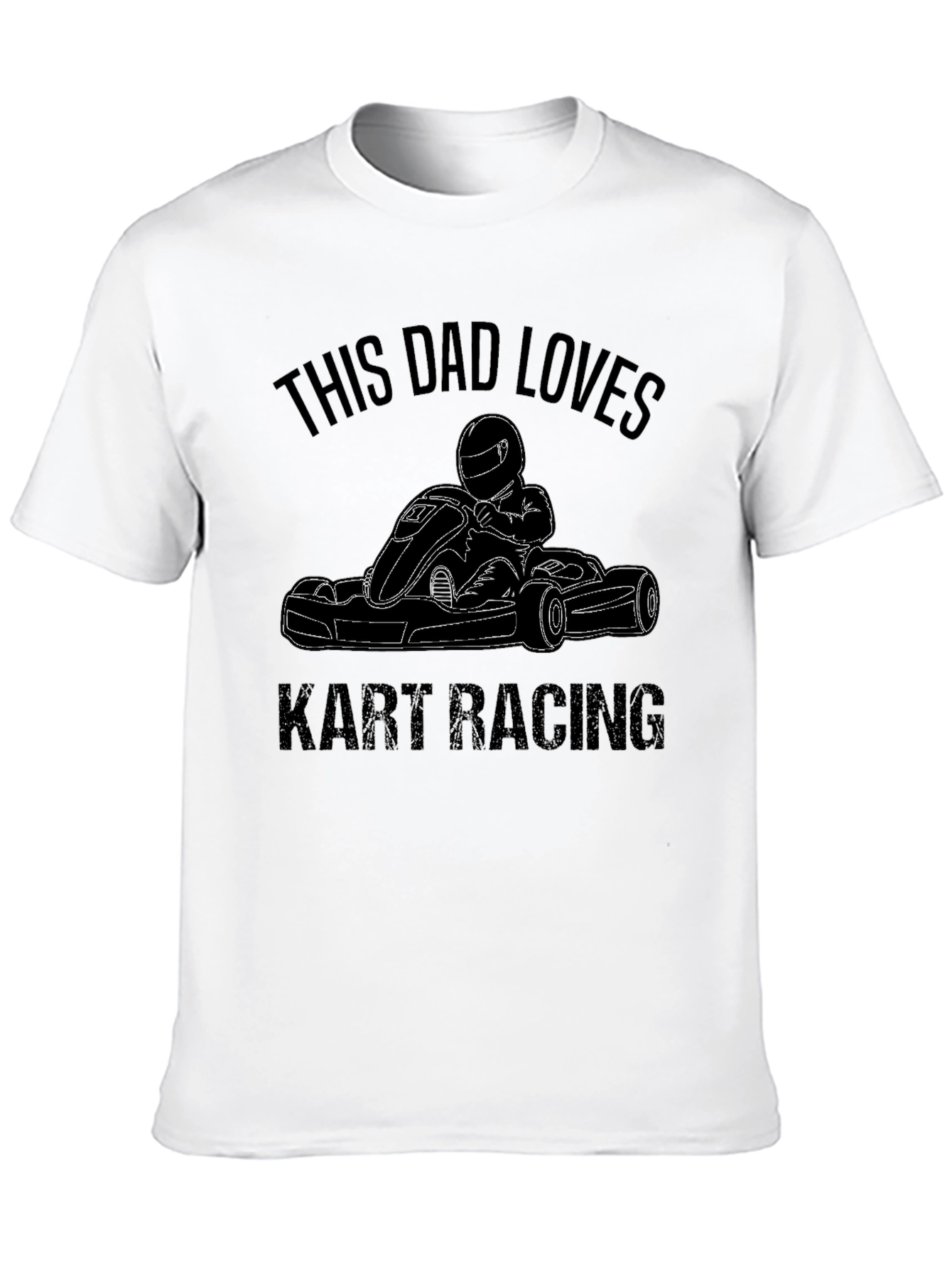 Dad Loves Kart Racing Black T-Shirt