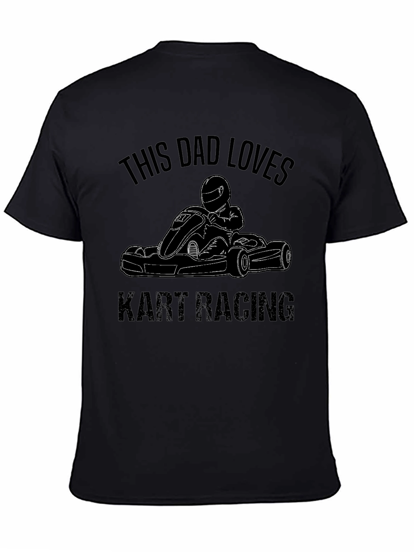 Dad Loves Kart Racing Black T-Shirt