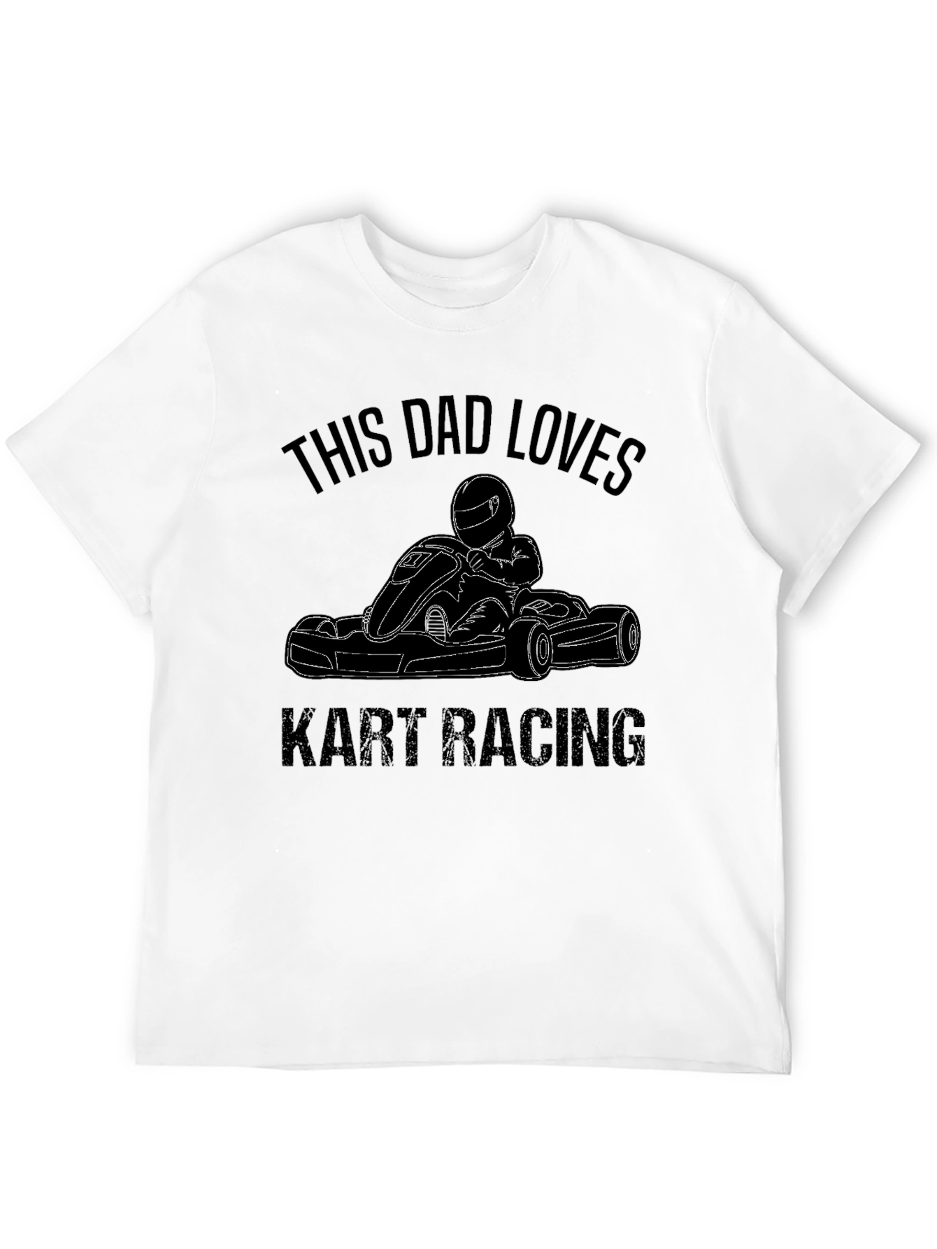 Dad Loves Kart Racing Black T-Shirt