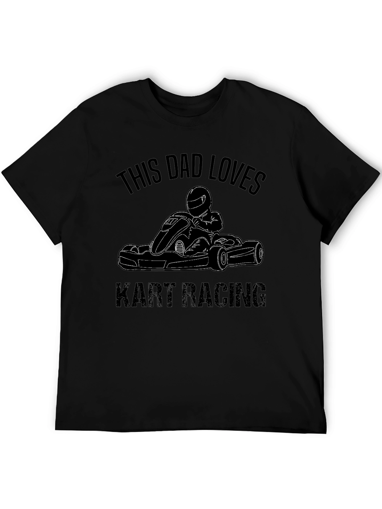 Dad Loves Kart Racing Black T-Shirt