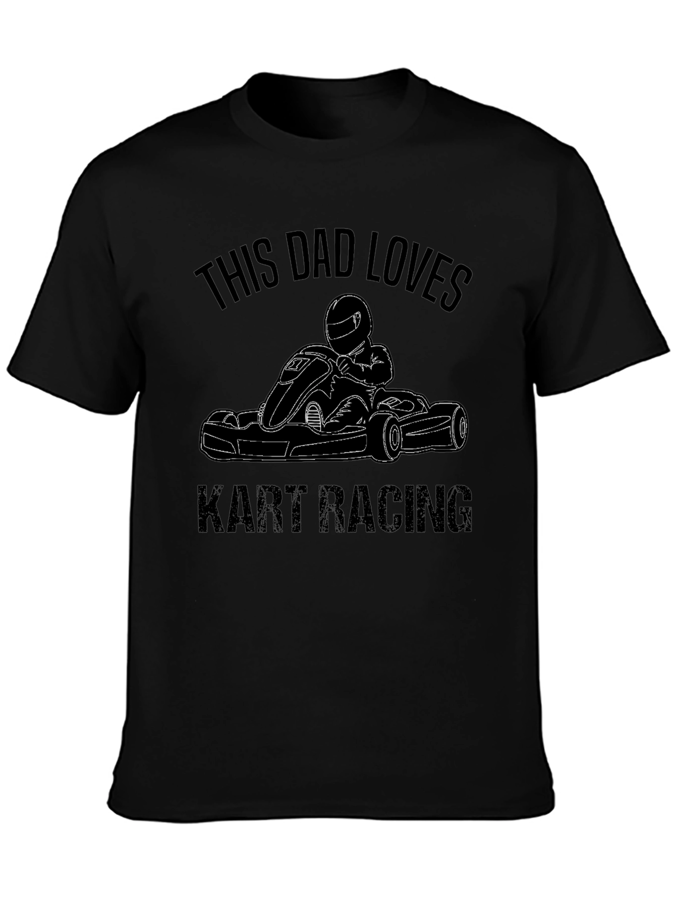 Dad Loves Kart Racing Black T-Shirt
