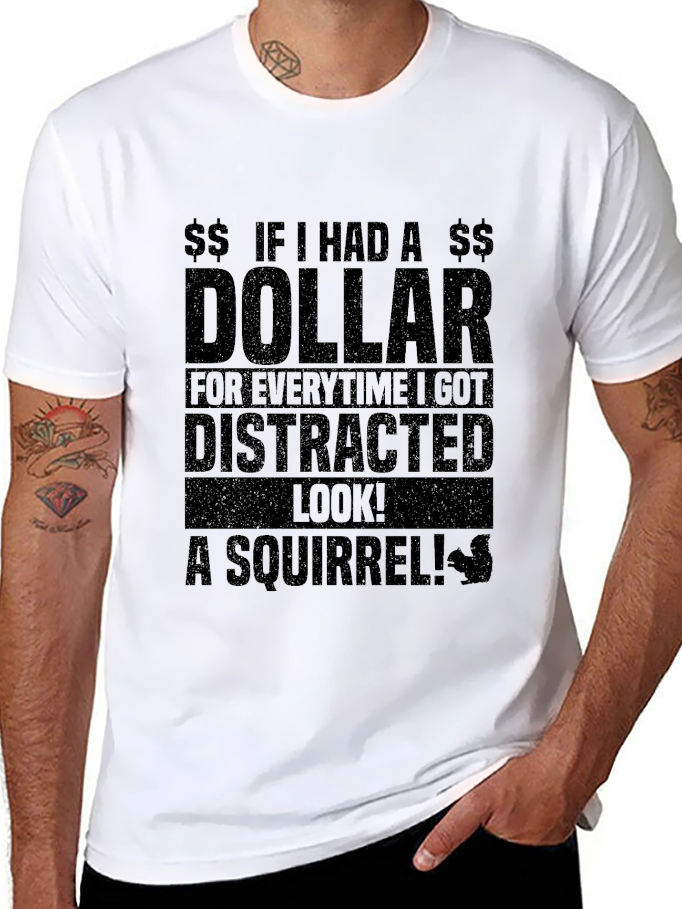 Distracted Squirrel Graphic T-Shirt