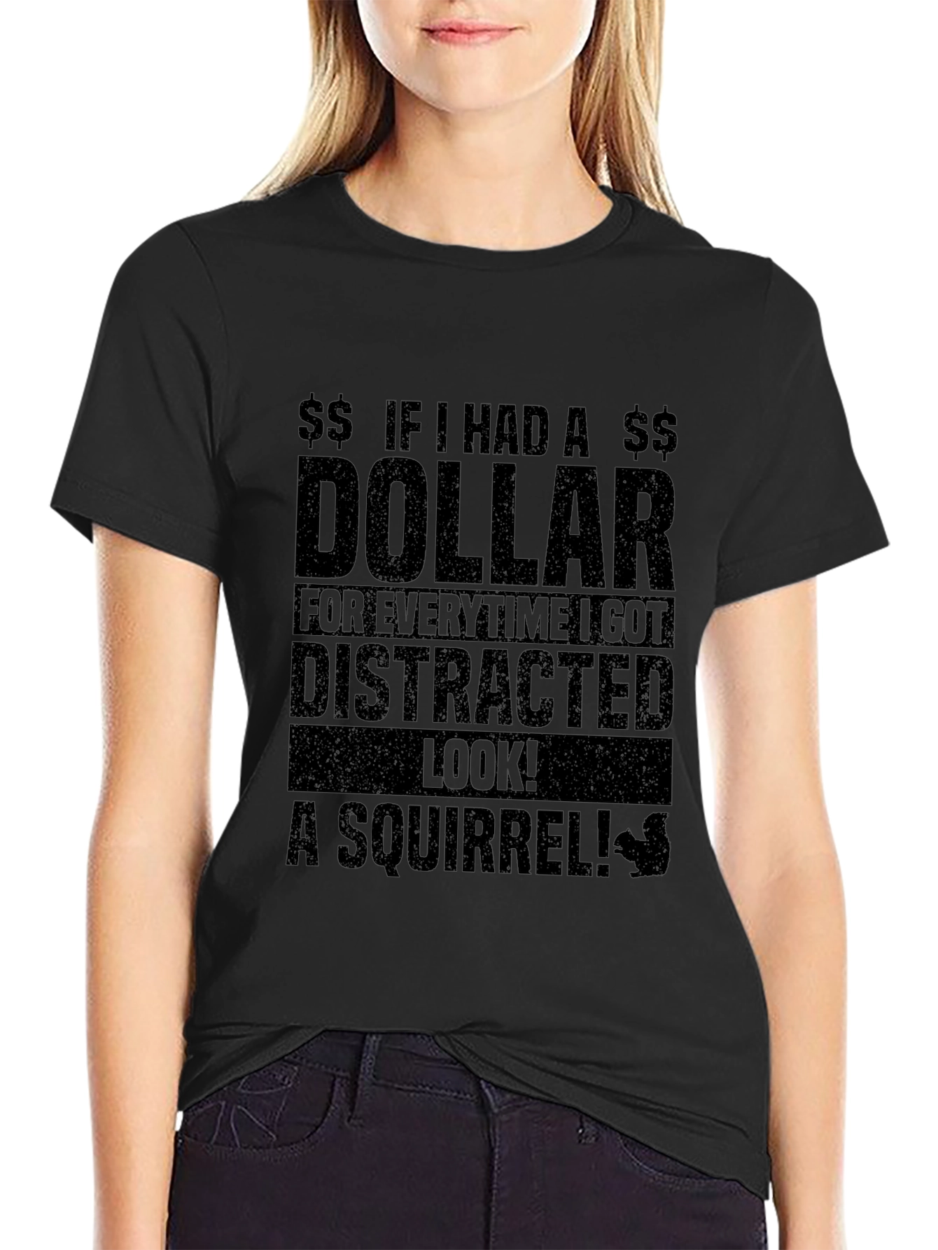 Distracted Squirrel Graphic T-Shirt