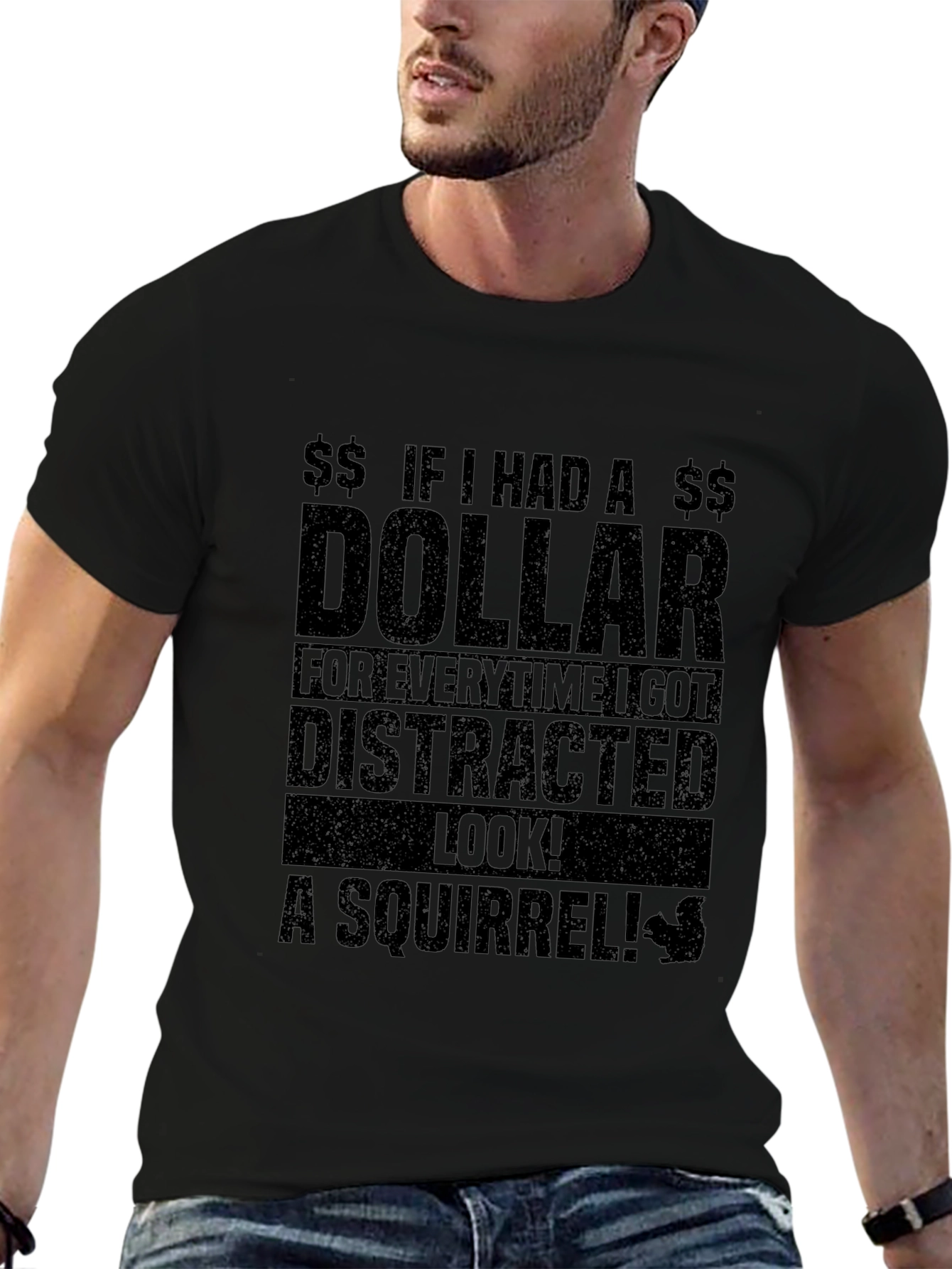 Distracted Squirrel Graphic T-Shirt