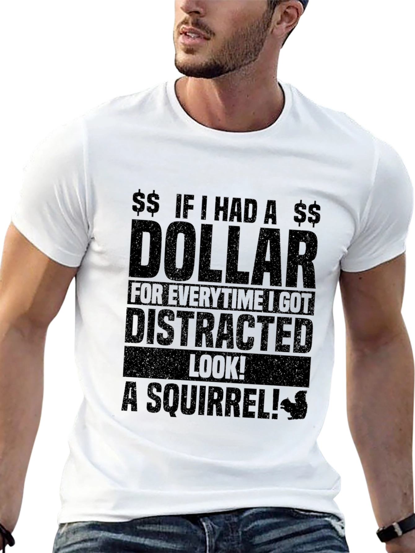 Distracted Squirrel Graphic T-Shirt