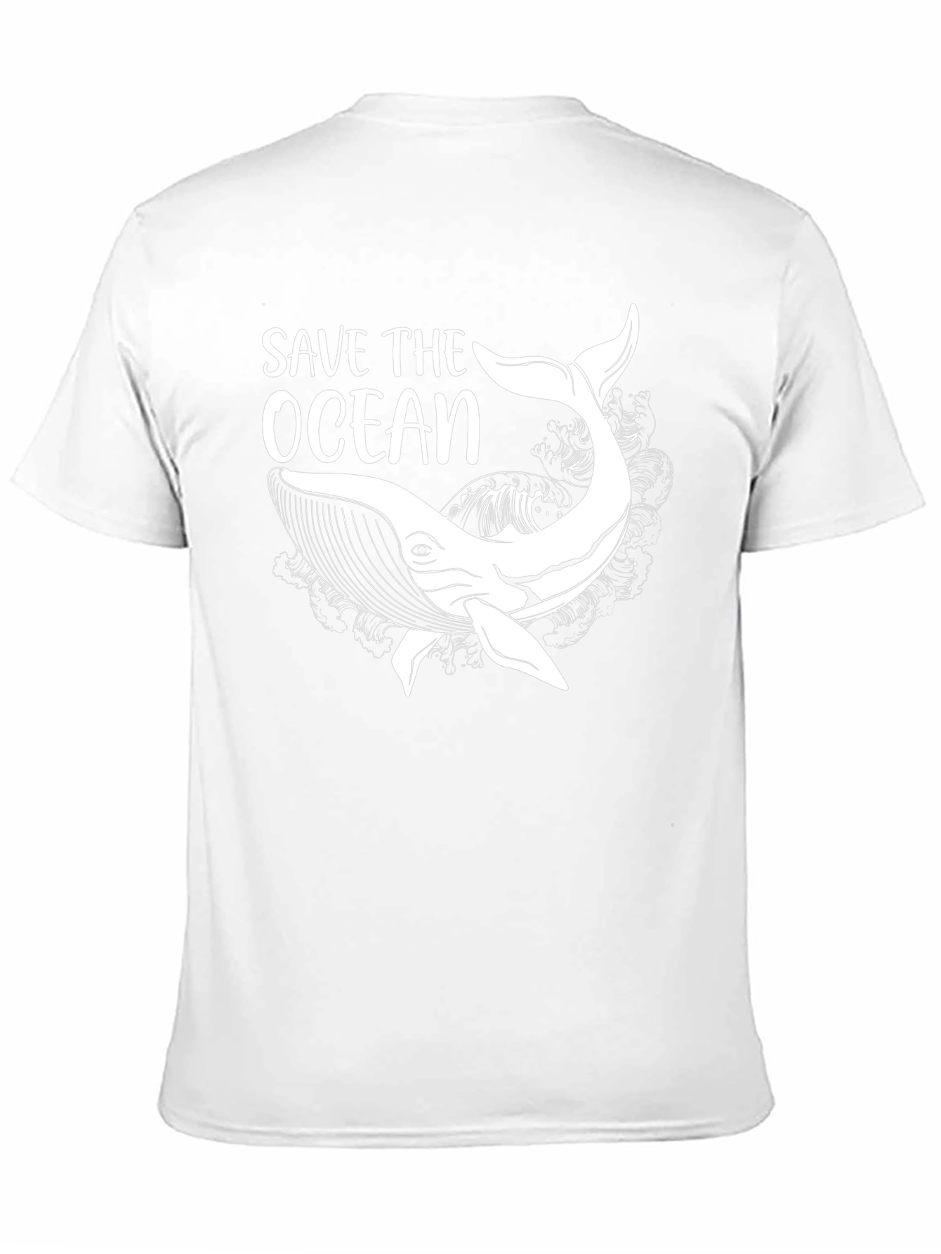 Save the Ocean Whale Graphic T-Shirt - Black