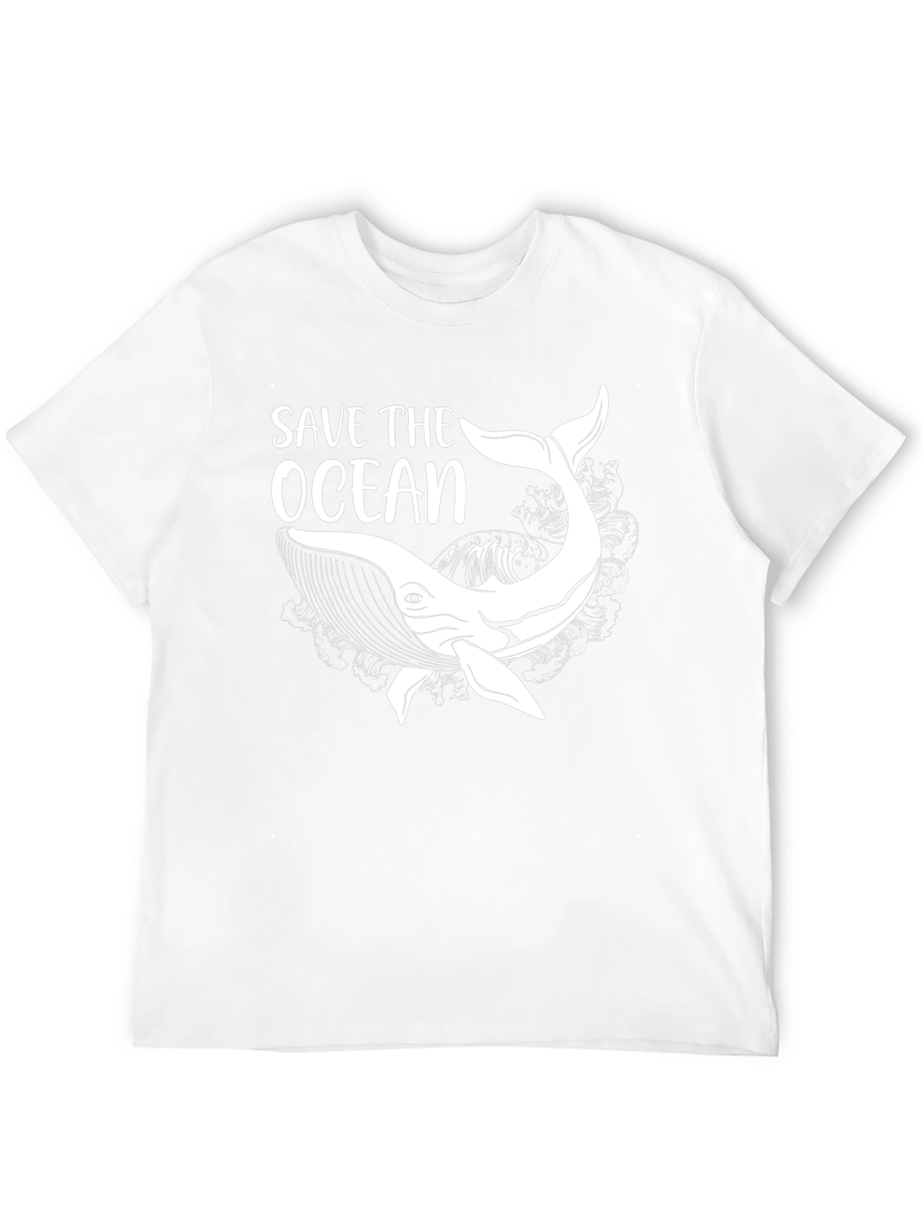 Save the Ocean Whale Graphic T-Shirt - Black