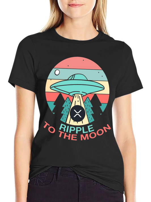 Ripple to the Moon UFO Graphic T-Shirt