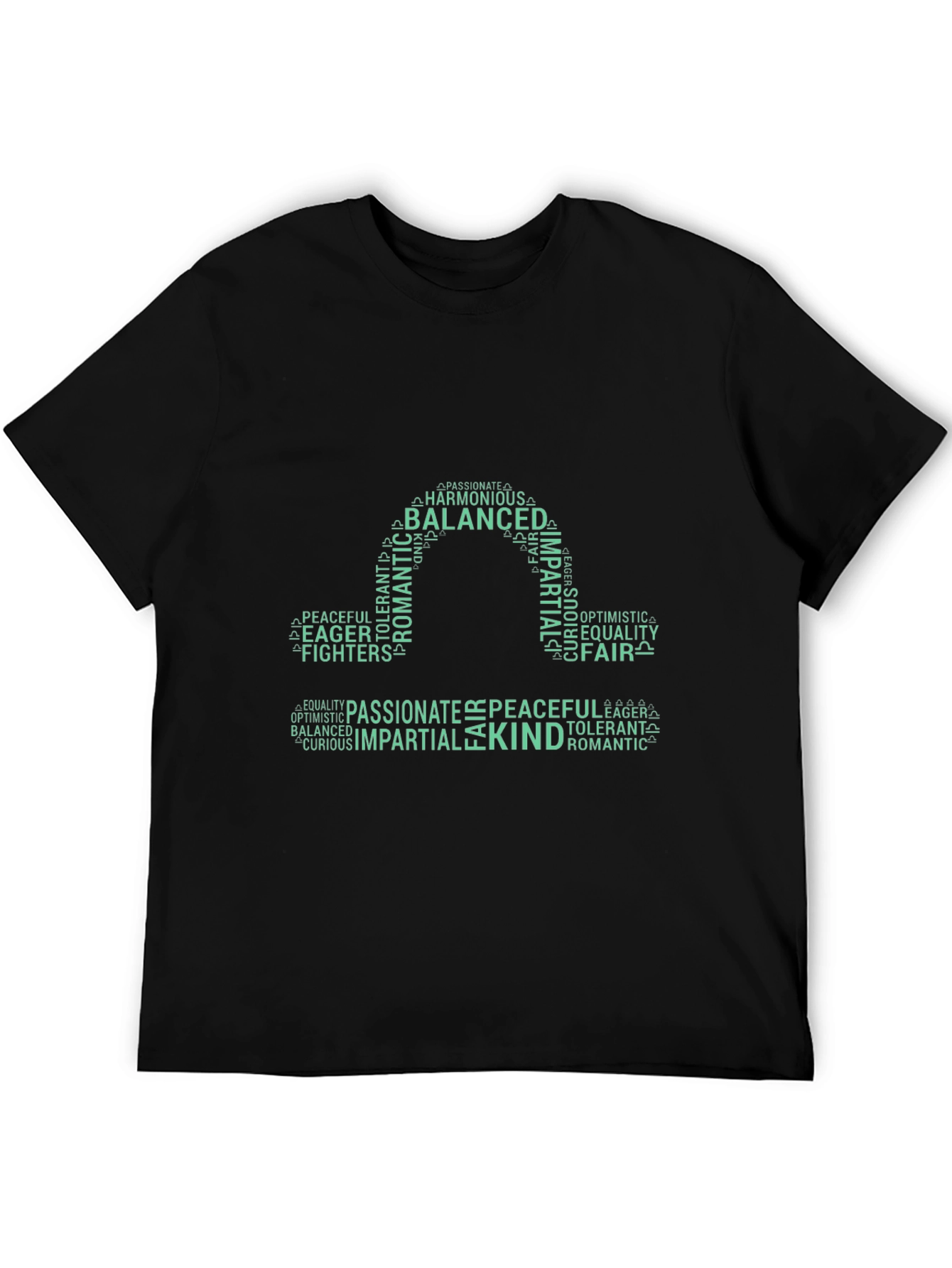 Balanced Libra Word Art Tee - Black