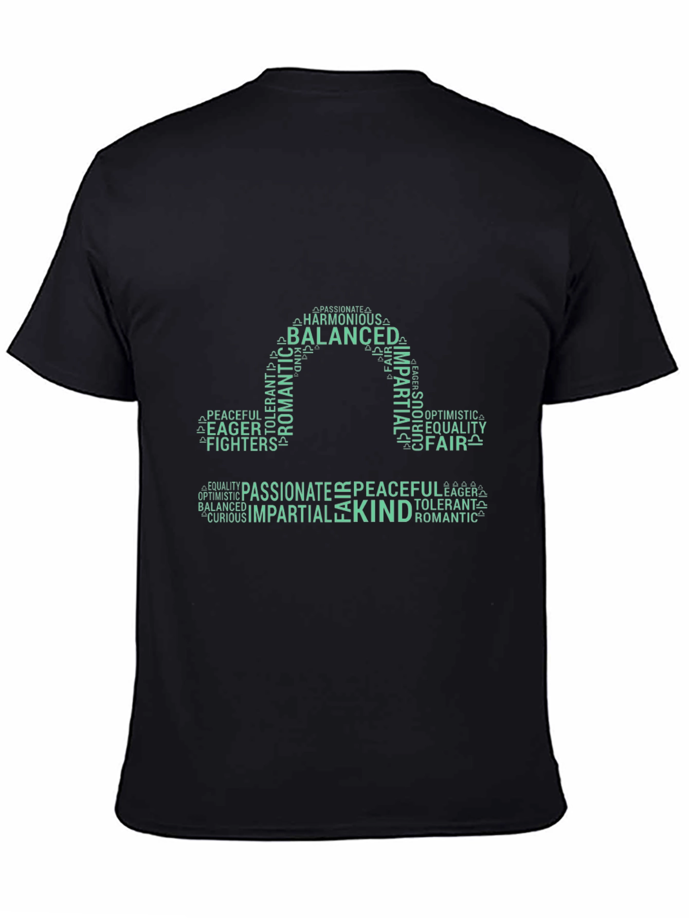 Balanced Libra Word Art Tee - Black