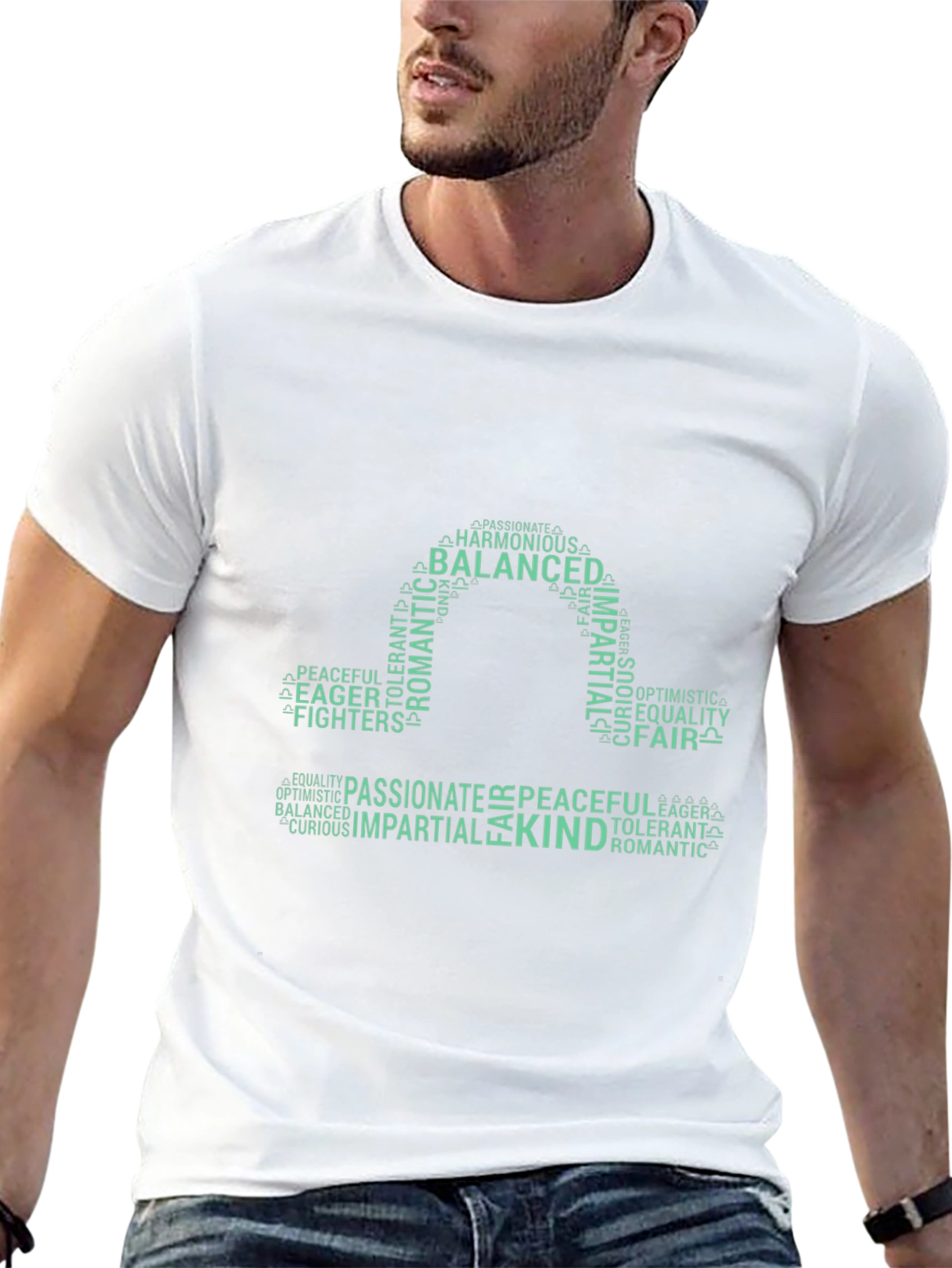 Balanced Libra Word Art Tee - Black
