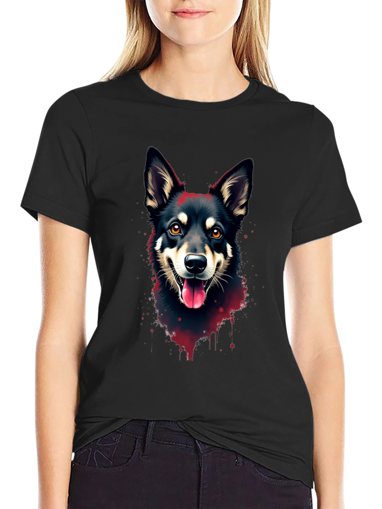 Dog Breed T-Shirt - Vivid Ink Splash Design