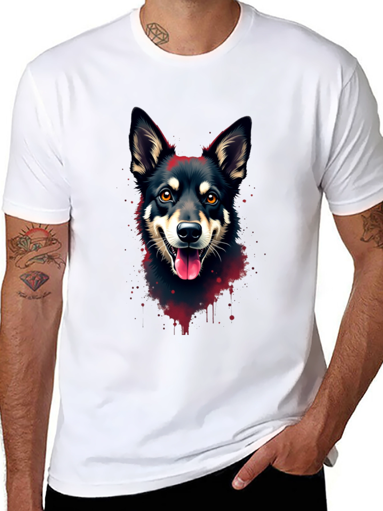 Dog Breed T-Shirt - Vivid Ink Splash Design