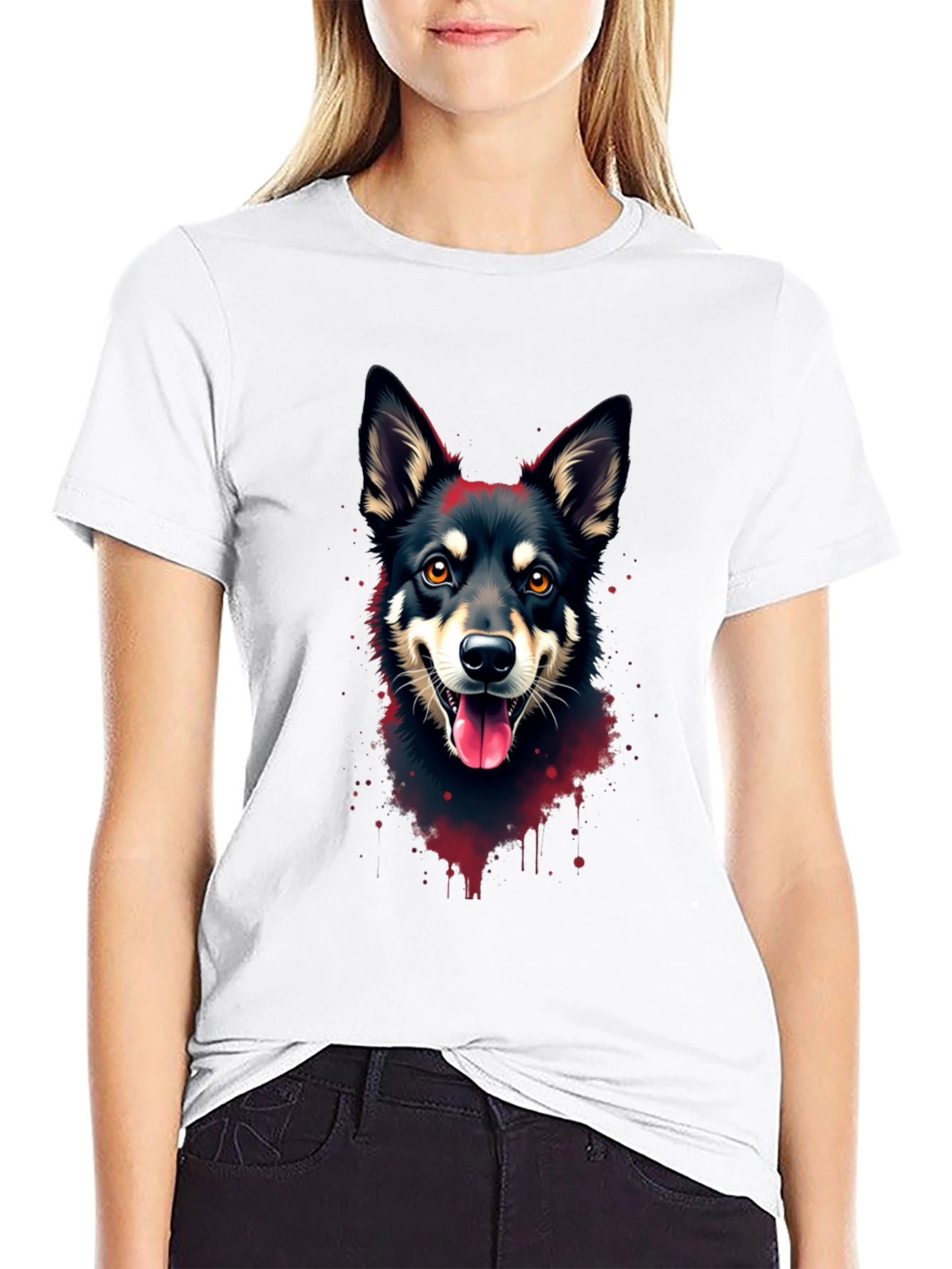 Dog Breed T-Shirt - Vivid Ink Splash Design