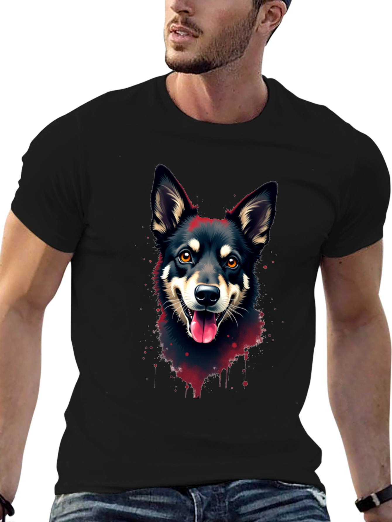 Dog Breed T-Shirt - Vivid Ink Splash Design