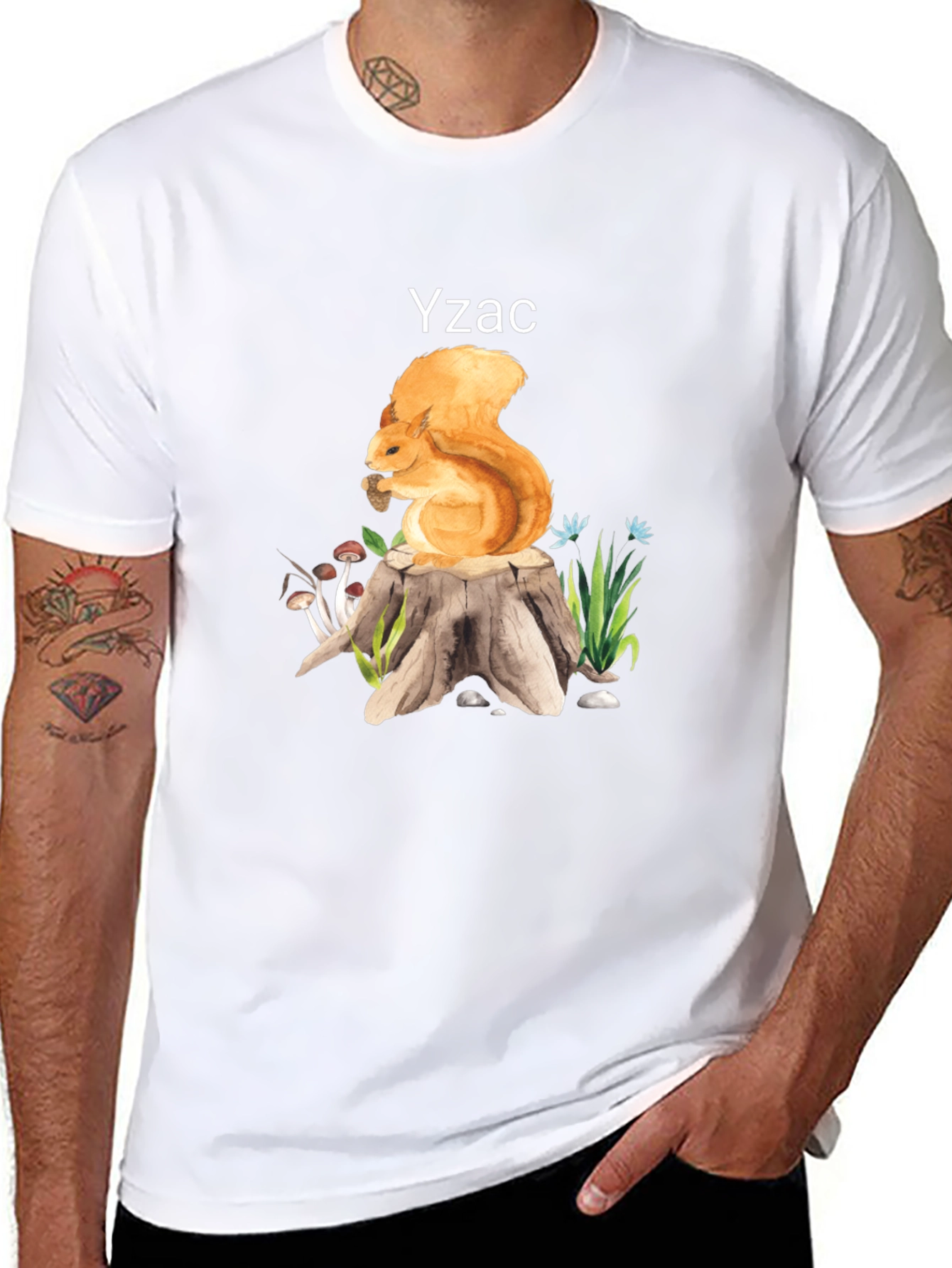 Squirrel on Stump Graphic Tee