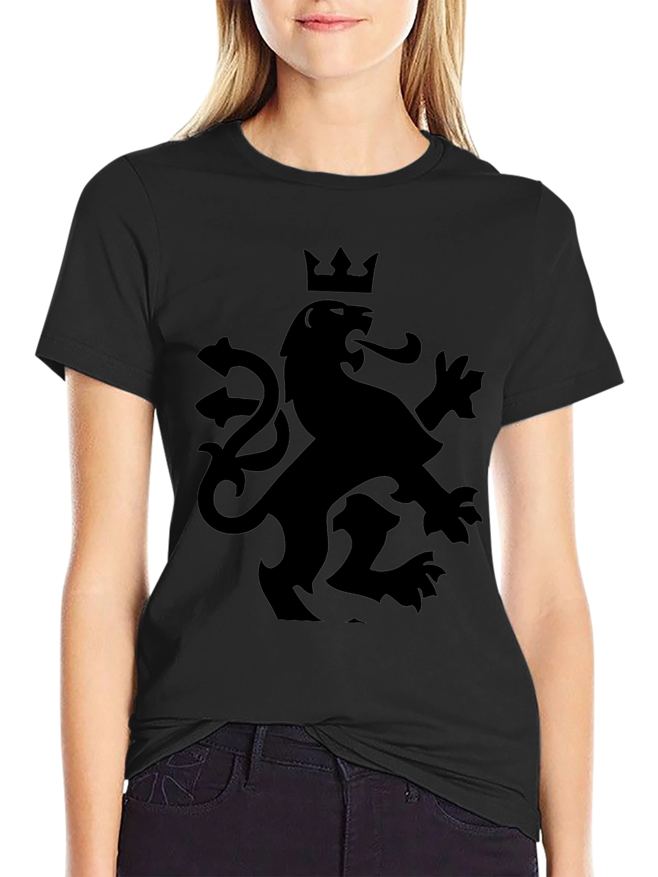 Crowned Lion Graphic Tee - Black