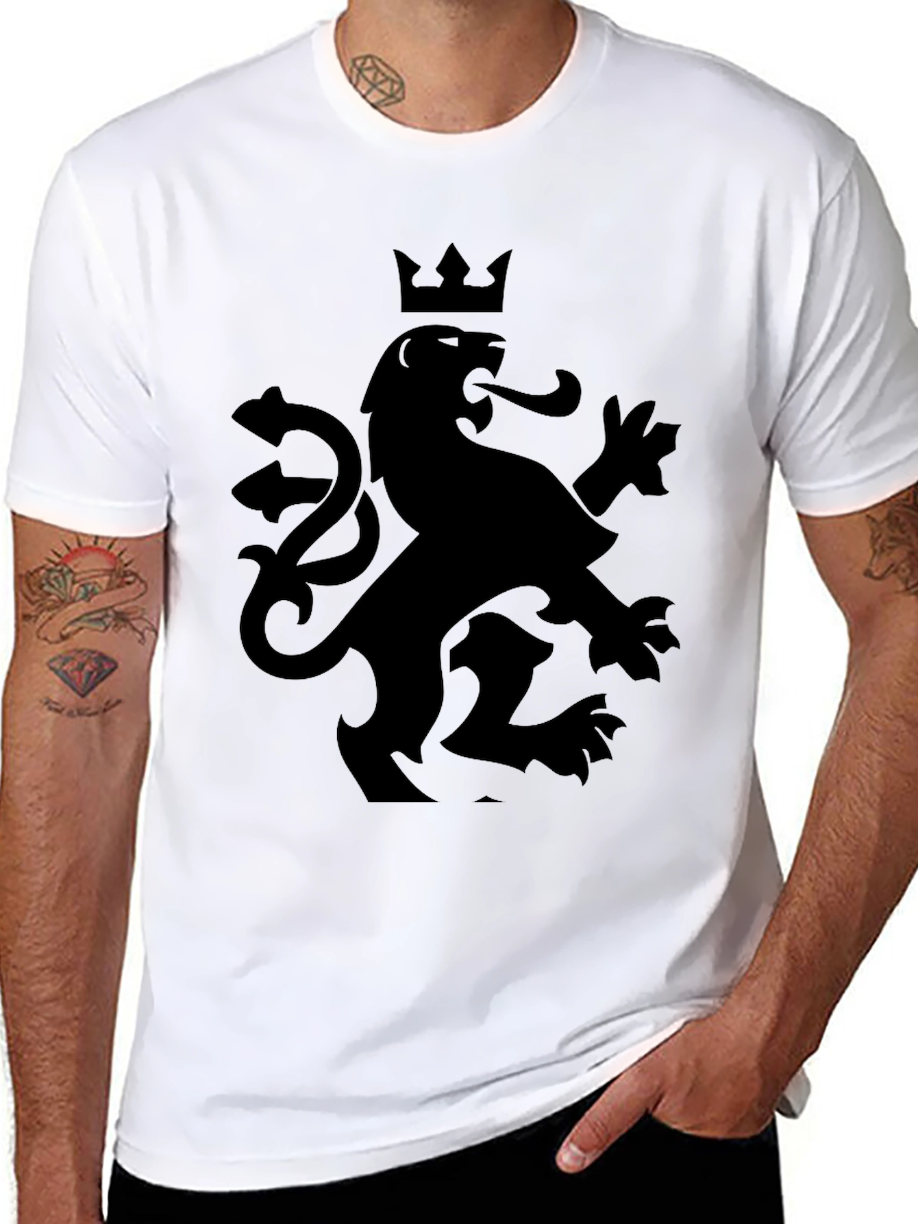 Crowned Lion Graphic Tee - Black