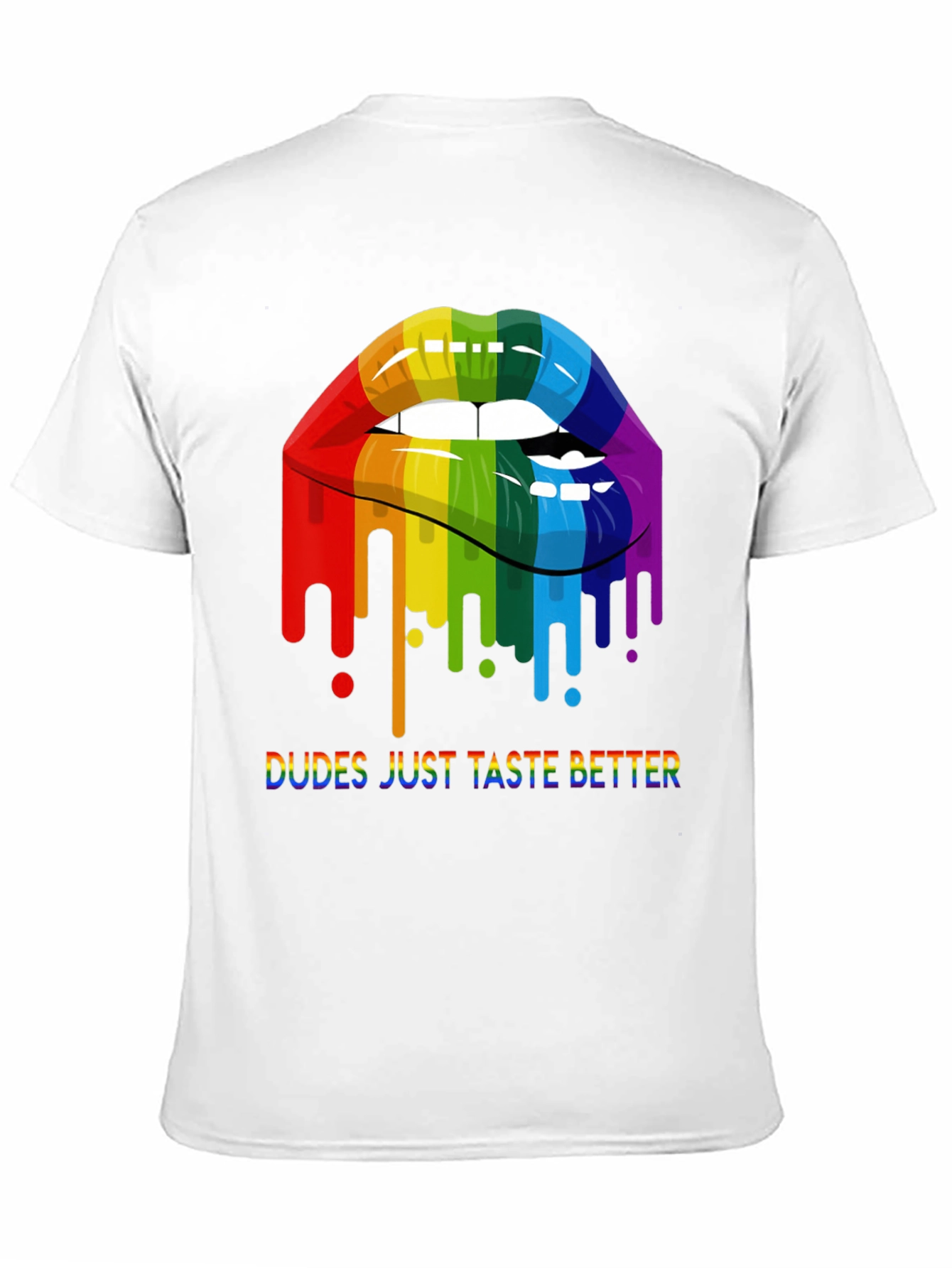Rainbow Lips Dudes Just Taste Better Graphic Tee