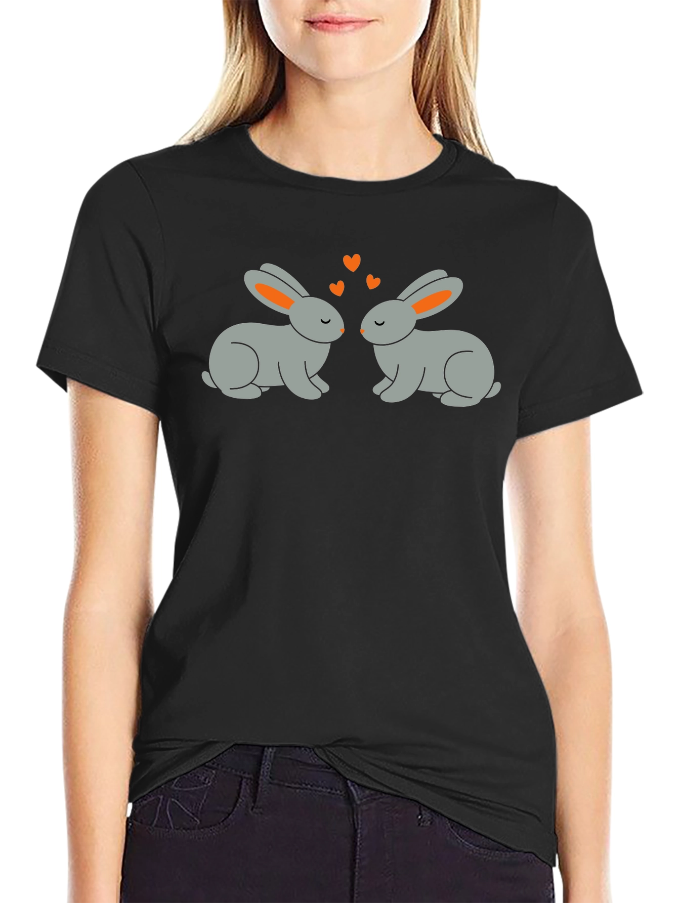 Cute Rabbit Love Graphic T-Shirt