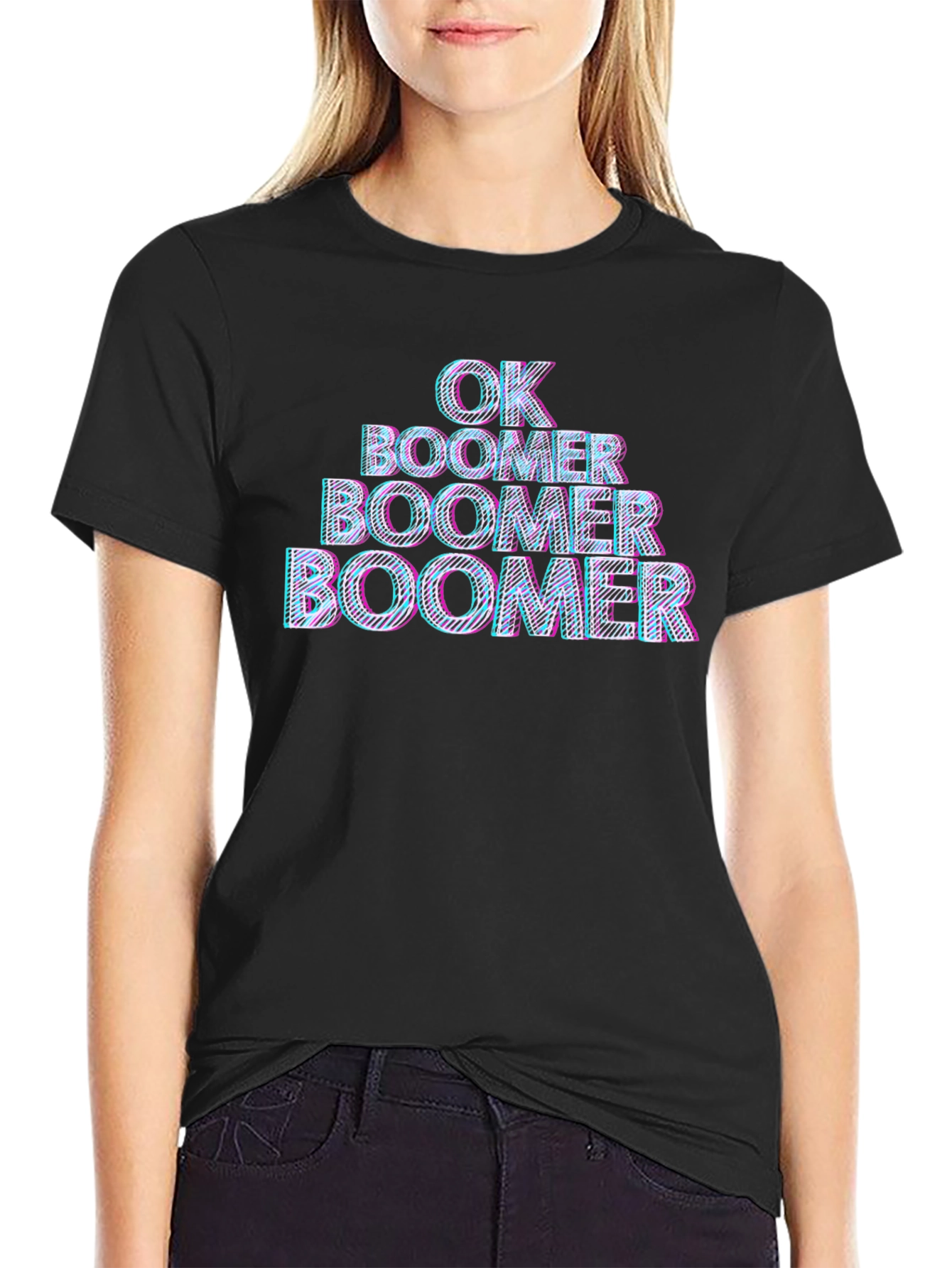 OK Boomer Graphic Tee - Black Cotton T-Shirt