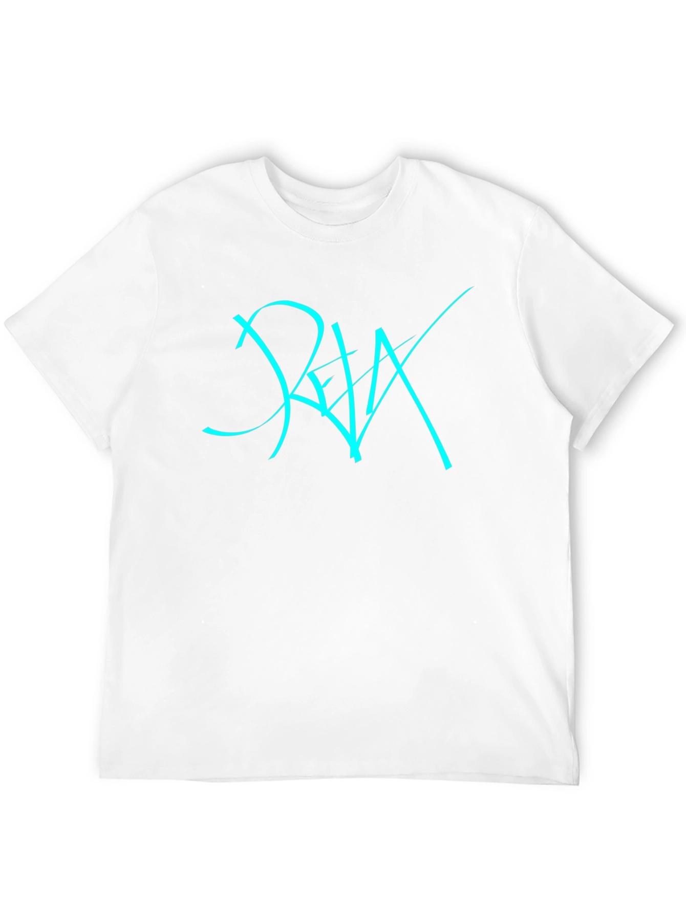 Cool Black T-Shirt with Cyan Graphic Design