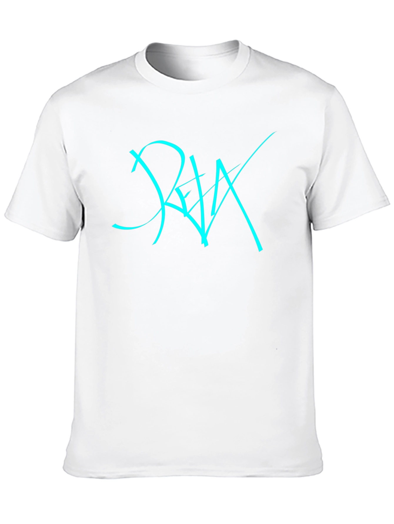 Cool Black T-Shirt with Cyan Graphic Design