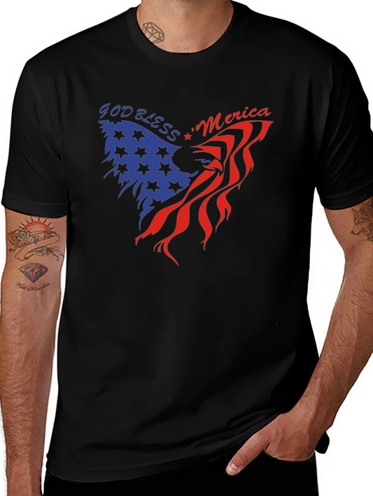 God Bless America Eagle Graphic Tee - Patriotic Style